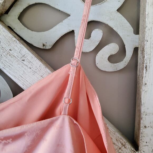 bp Nordstrom Women Junior's Corset Satin Slip Dress in Peach Coral Tonal Floral - Picture 6 of 6